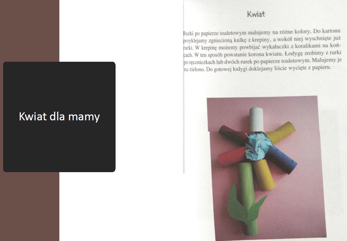 Kwiat z rolek po papierze toaletowym z instrukcją wykonania